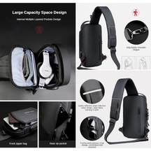 Ulzyvf Ve Ve Usb Şarj Portlu Omuz Kilitli Kahve Gri Göğüs Çantası Arion - İd Gri - Kahverengi