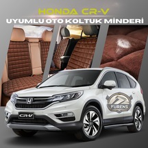 Honda Cr-v Kahverengi Tay Tüyü Cepli & Terletmez Sırtlı Oto Koltuk Minder Seti - Koruma Kılıfı  Ön & Arka Set