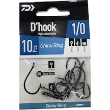 Daiwa D'hook Chinu Ring No:1/0 Black Nikel Olta İğnesi 10 Adet