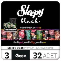 Sleepy Black Premium Plus Hijyenik Ped Gece 32 Adet