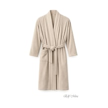 Kimono Yaka Unisex Tek Kişilik Pamuklu Banyo Bornozu Comfort Bej