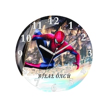 En Çok Satılan Kişiye Özel Örümcek Adam Spider Man Çap 30cm Sessiz Akar Bombeli Gerçek Cam Duvar Saati Çok Renkli