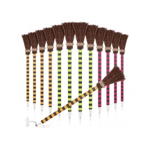 Passing Cadı Süpürgesi Şeklinde Renkli Yazma Kalemleri 12 Adet - Cadılar Bayramı Ve Partiler İçin