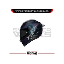 Stars Yıldız Sticker Kask Sticker Kasklar Uyumlu Tek Yön 1 Adet Gri