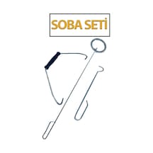 Soba Seti, Baca Temizleme Fırçası, Soba Kulpu, Soba Çengeli 3 Lü Grup