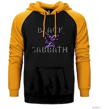 Black Sabbath Blink Sarı Reglan Kol Kapşonlu Sweatshirt Sarı