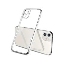 İphone 11 6.1inç Renkli Kenar Şeffaf Kılıf Kamera Korumalı Silikon Kılıf- 5775 Mh-hs5255-6357