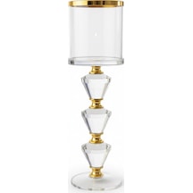Lorena Gold Krıstal Mumluk 7x7x24 Cm Şeffaf