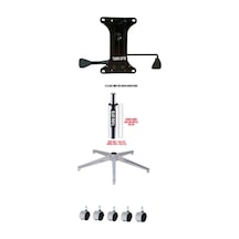 Turaofis Çift Kollu Mekanizma+100Lük Amortisör+Ahtapot Ayak+Krom Tekerlek