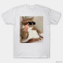 Tarzsokak Komik Sassy Kedi Orta Parmak Meme T-shirt Erkekler Kadınlar Için % 100% Pamuk T Shirt Kısa Ko Çok Renkli
