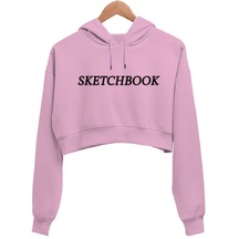 Sketchbook Tasarımlı Kadın Crop Hoodie Kapüşonlu Sweatshirt (525468405)
