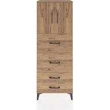 Hyperion Dolap 2 Raflı 4 Çekmeceli 2 Kapaklı 60x44x163 Çam-çam Çam