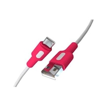Coral Usb A-c Hızlı Şarj Kablosu Beyaz + Beyaz/pembe Uç 150 Cm