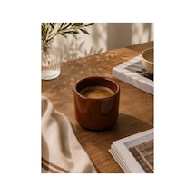 Kahverengi Seramik Kupa 175 Ml Minimal Kahve Kupası Çay Fincanı Espresso Ve Türk Kahvesi Bardağı Kahverengi - 902253260 Kahverengi