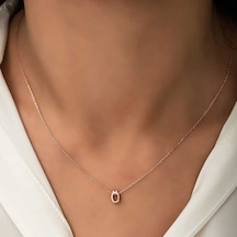 Gümüş Rose 3 Boyutlu Ö Harf Bayan Kolye - Renk: Gümüş