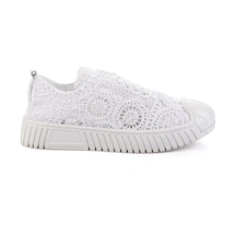Bambi Beyaz Hakiki Deri Kadın Sneaker K01331175016 Beyaz