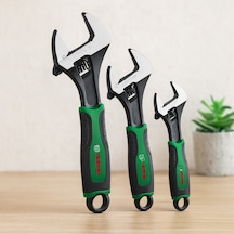 İngiliz Anahtar Ve Kurbağacık Seti 3 Parça 6"-8"-10" / 150-200-250 Mm