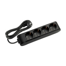 Viko Multi-let 4'lü Grup Priz Topraklı Çocuk Korumalı 3 Metre Siyah - 90133403