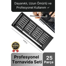 Premium Seri Kaliteli Kutulu Ergonomik Saatçi Bilgisayar Hassas Taşınabilir 25 Parça Tornavida Seti