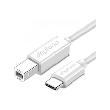 Daytona TB1-2 Type-C to USB B Estrüman Yazıcı Çevirici Kablo 2 M