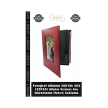 Fotoğraf Albümü 200'lük 4x6 10x15 Albüm Kırmızı Anı Düzenleme Hatıra Saklama