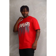 Baskılı Oversize T-shirt - Kırmızı -vlmr Kirmizi