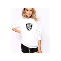 Seventeen Logo Baskılı Beyaz Kadın Sweatshirt