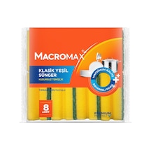 Tırnak Koruyuculu Bulaşık Süngeri 8 Li Paket Ergonomik Yeşil Klasik Sünger