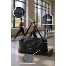 Xmlbayiciniz Unisex Spor Ve Seyahat Çantası, Siyah, Polyester, 47x27x15 Cm, Termos Bölmeli, Ayarlanabilir Omuz Askılı, Su Geçir Çok Renkli
