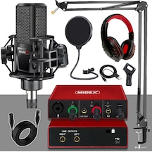 Midex Mx-2020 Mikrofon + Glx-500 Ses Kartı + Rs-30 Stereo Kulaklık Stüdyo Kayıt Seti