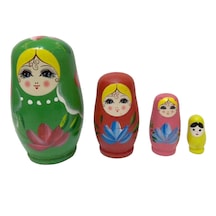 Suntek 4x Rus Yerleştirme Bebekleri Matryoshka Oyuncak Yeşil