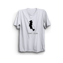 Fight Club, Film Baskılı Unisex %100 Pamuk Beyaz T-shirt Beyaz