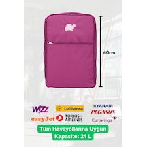 Jet Turtle Seyahat Sırt Çantası 40cm 40x25x15 Cm Pegasus, Wizz Air, Ryanair, El Valizi Koltuk Altı Valizi Koyu Pembe