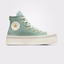 Converse Chuck Taylor All Star Lift Unisex Yeşil Platform Sneaker Düz A07547c Yeşil