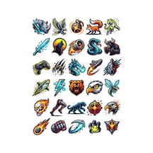 Sevimli Karakterler Maskot Sticker Seti 150 Adet - 5'li Mega Paket No15 - Laptop Defter Ajanda Çok Renkli