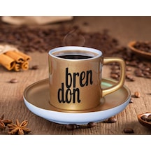 Bk Gift Kişiye Özel İsimli Mat Altın Yaldız Renk Türk Kahvesi Fincanı-1 Renkli Türk Kahvesi Fincanı, Arkadaşa Hediye , Anneye Hediye , Kahve Fincanı