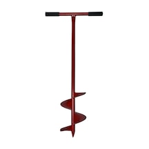 Toprak Burgu Makinesi Kuyu Açma Aparatı Sabit Kollu 101x 20 Cm Çap Kırmızı