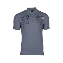 AR-MA Arma Erkek Polo Yaka Pike %100 Pamuk Yazı Baskılı Regular Fit Tişört Y9tyo7956 Mavi-m12 Mavi