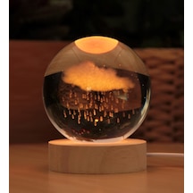 Bulut 3d Boyutlu Kristalleşmiş Cam Işıklı Büyük Boy Küre