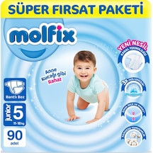 Molfix Bebek Bezi 5 Beden Junior Süper Fırsat Paketi 90 Adet