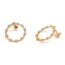 Yıldız Figürlü Gümüş Rose Küpe N11.97059