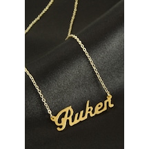 Ruken İsimli Kolye Kişiye Özel Sarı