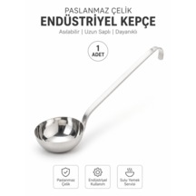 Beylini Endüstriyel Sanayi Tipi Kepçe Paslanmaz Çelik Asılabilir Lokanta Restoran Sanayi Tipi Servis Kepçesi