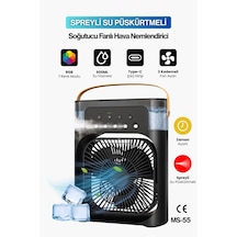 Masaüstü Taşınabilir Buzlu Vantilatör Su Soğutmalı Rgb Led Işıklı Soğutucu Fan Air Cooler Fan