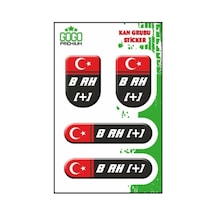 Kan Grubu I B Rh + Siyah Dörtlü Damla Etiket Standart 68071826