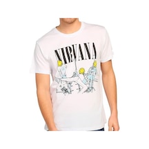Bant Giyim - Nirvana Kurt Cobain Beyaz Erkek T-Shirt Tişört