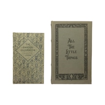 Creative Co-op Mdf Ve Kanvas Kitap, 2&apos Li Set All The Little Things Saklama Kutusu, Doğal, 2 10