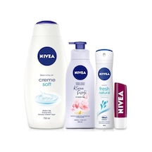Banyo Seti,cream Soft Duş Jeli 750 Ml,fresh Natural Kadın Deodorant 150 Ml,vücut Losyonu 400 Ml,böğürtlen Dudak Bakım Kremi Ve Banyo Terliği Hediye Diğer