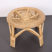 Yumru Doğal Kubu Rattan 40x30 Sehpa & Tabure Bej