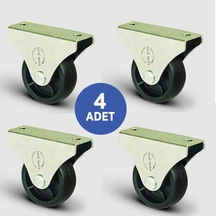 4 Adet El02Mkm32. Sabit Maşalı Mobilya Tekerleği. Sehpa